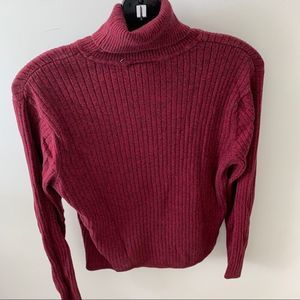 Talbots Burgundy Turtleneck Sweater Sz S cotton